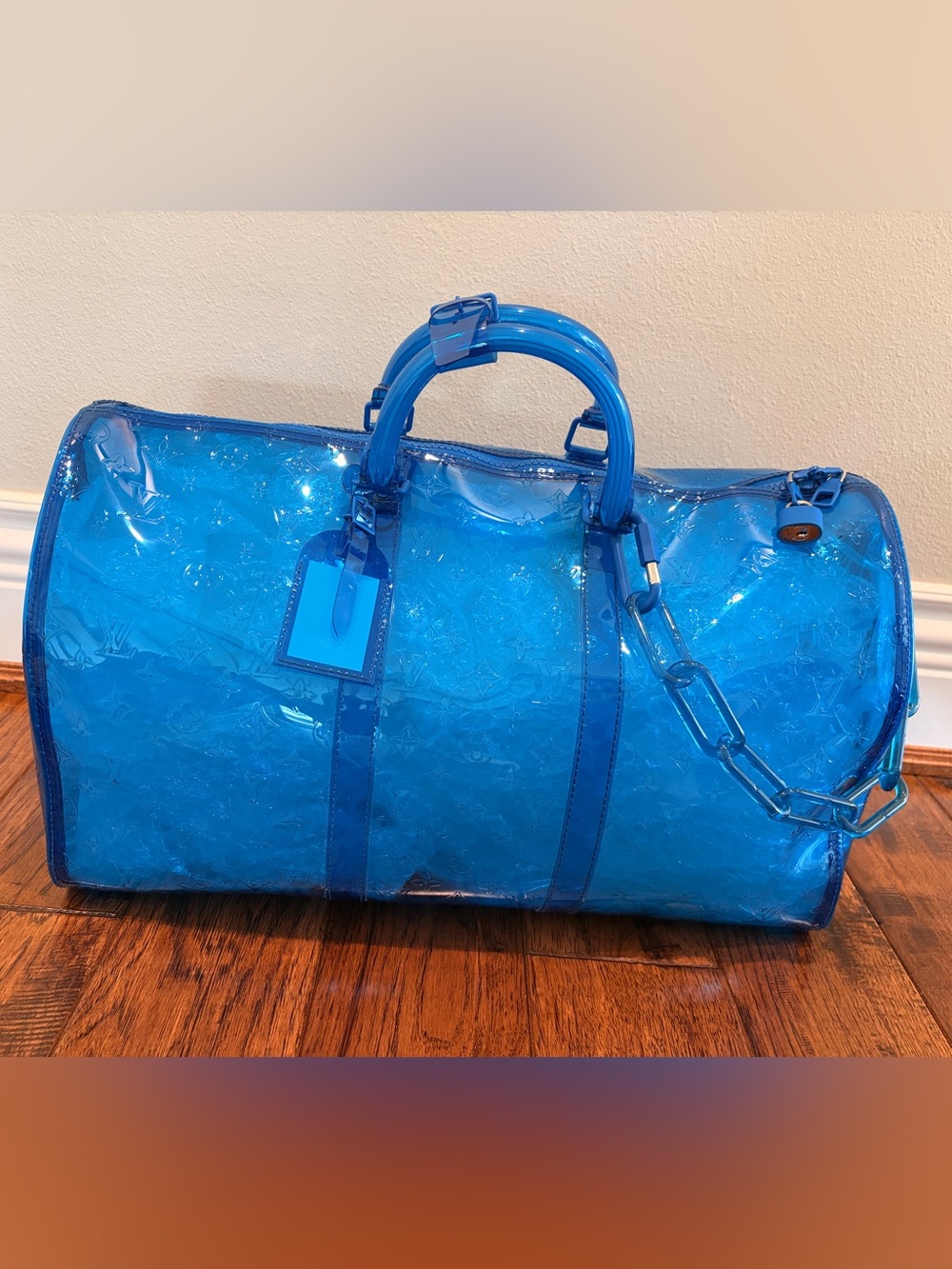 Louis Vuitton Keepall Bandoulière 50 Monogram PVC Blue Prism